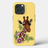 Coques Case-Mate iPhone Giraffe Fleurs de Portrait Jaunes (Verso)