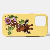 Coques Case-Mate iPhone Giraffe Fleurs de Portrait Jaunes (Verso (horizontal))