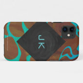 Coques Case-Mate iPhone Giraffe Impression Brown et Turquoise (Dos (Horizontal))