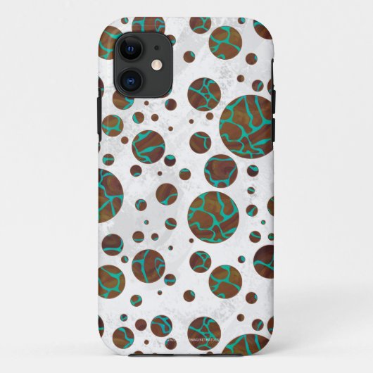 Coques Case-Mate iPhone Giraffe Impression Brown et Turquoise (Dos)