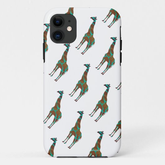 Coques Case-Mate iPhone Giraffe Impression Brown et Turquoise (Dos)