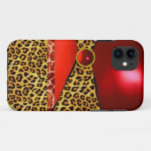 COQUES Case-Mate iPhone GIRAFFE LÉOPARD PEAU ROUGE GIRAFFE IMPRIMÉ GEMSTON (Dos (Horizontal))