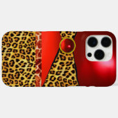 COQUES Case-Mate iPhone GIRAFFE LÉOPARD PEAU ROUGE GIRAFFE IMPRIMÉ GEMSTON (Verso (horizontal))