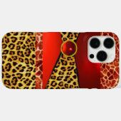 COQUES Case-Mate iPhone GIRAFFE LÉOPARD PEAU ROUGE GIRAFFE IMPRIMÉ GEMSTON (Verso (horizontal))