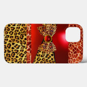 COQUES Case-Mate iPhone GIRAFFE LEOPARD SKIN BOW IMPRIMÉ, ROUGE RUBY GEMST (Verso (horizontal))
