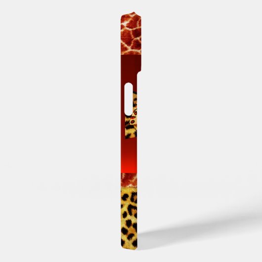 COQUES Case-Mate iPhone GIRAFFE LEOPARD SKIN BOW IMPRIMÉ, ROUGE RUBY GEMST (Verso / Droite)