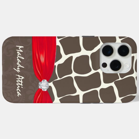 Coques Case-Mate iPhone Giraffe Motif Imprimé Ruban Faux Crystal (Verso (horizontal))