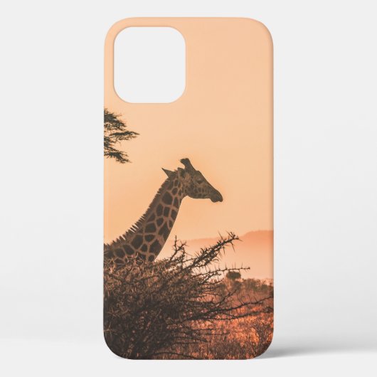 COQUES Case-Mate iPhone GIRAFFE NOIR ET BLANC SUR LE CHAMP GRASS BROWN (Verso)