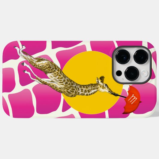Coques Case-Mate iPhone Giraffe rouge parapluie Brown Giraffe Motif (Verso (horizontal))