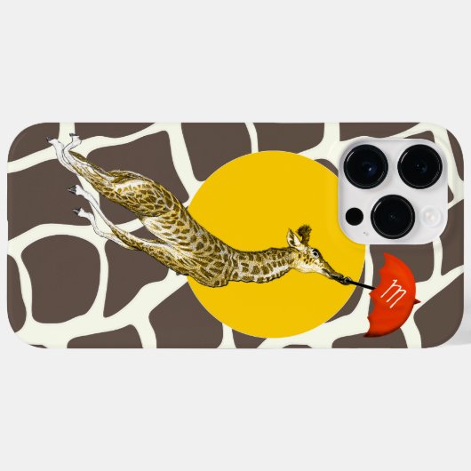 Coques Case-Mate iPhone Giraffe rouge parapluie Brown Giraffe Motif (Verso (horizontal))