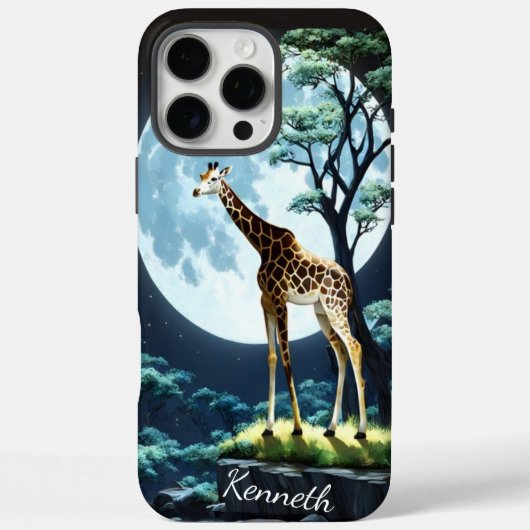 Coques Case-Mate iPhone Giraffe Sous La Pleine lune (Verso)