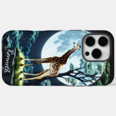 Coques Case-Mate iPhone Giraffe Sous La Pleine lune (Verso (horizontal))