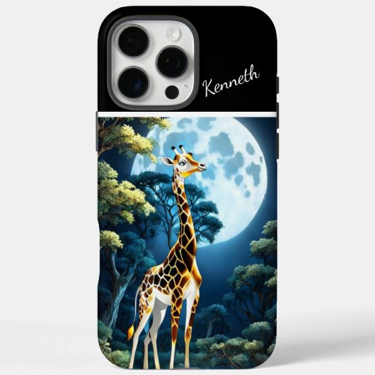 Coques Case-Mate iPhone Giraffe sous le clair de lune (Verso)