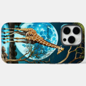 Coques Case-Mate iPhone Giraffe Sous Lune Bleue (Verso (horizontal))
