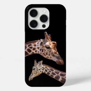 Coque iPhone 15 Pro Giraffe Wildlife Safari Black