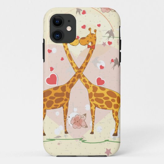 Coques Case-Mate iPhone Giraffes en amour (Dos)
