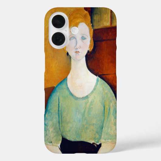 Coques Case-Mate iPhone Girl in a Green Blouse, Modigliani (Verso)