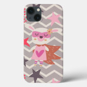 Coques Case-Mate iPhone Girl Superhero Bunny (Verso)