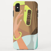 Coques Case-Mate iPhone Girls hand pushing on alarm clock snooze button (Dos)