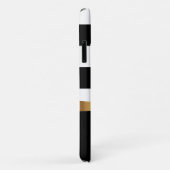 Coques Case-Mate iPhone Girly Black Bold Stripes Golden BOW personnalisée (Dos/Droite)