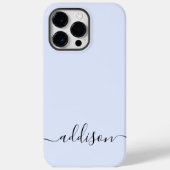 Coques Case-Mate iPhone Girly Blue Monogramme Écriture Moderne Personnalis (Verso)
