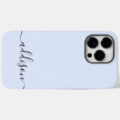 Coques Case-Mate iPhone Girly Blue Monogramme Écriture Moderne Personnalis (Verso (horizontal))