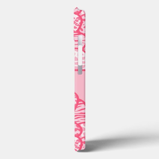 Coques Case-Mate iPhone Girly Blush Rose mignon Animal Imprimer Coeurs Nom (Verso / Gauche)