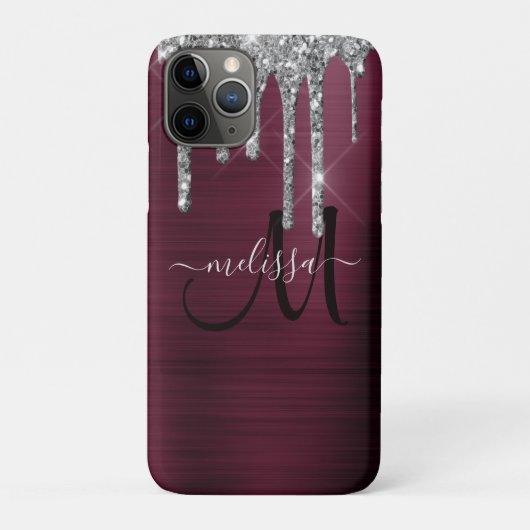 Coques Case-Mate iPhone Girly Burgundy Brossé Metal Driving Parties scinti (Dos)