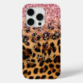 Coques Case-Mate iPhone Girly Chic Leopard Rose Gold Parties scintillant A (Verso)