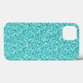 Coques Case-Mate iPhone Girly, Fun Aqua Blue Glitter Printed (Verso (horizontal))