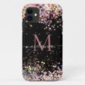 Coques Case-Mate iPhone Girly Holographic Parties scintillant Monogramme N (Dos)