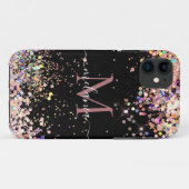 Coques Case-Mate iPhone Girly Holographic Parties scintillant Monogramme N (Dos (Horizontal))