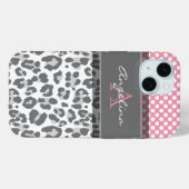 Coques Case-Mate iPhone Girly Leopard Spot Imprimer Motif Monogrammes pers (Verso (horizontal))