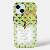 Coques Case-Mate iPhone Girly Lime Green Gold Bee Grid Bible Queen Bee (Verso)