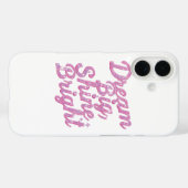 Coques Case-Mate iPhone Girly Pink Sparkle Motivational Quote (Verso (horizontal))