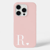 Coques Case-Mate iPhone Girly pink  white monogram initial  (Verso)