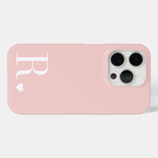 Coques Case-Mate iPhone Girly pink  white monogram initial  (Verso (horizontal))