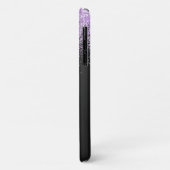 Coques Case-Mate iPhone Girly Purple Glitter Shoe Script Monogram Black (Dos/Gauche)