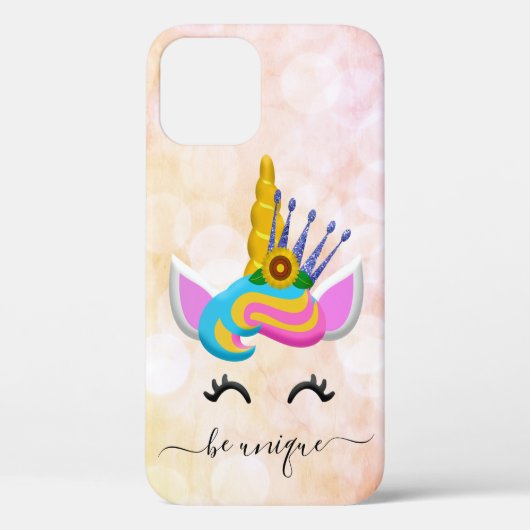 Coques Case-Mate iPhone Girly Rainbow Unicorn Soyez unique (Verso)