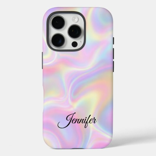 Coques Case-Mate iPhone Girly Vibrant Pastel Holographic Swirl Design      (Verso)