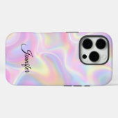Coques Case-Mate iPhone Girly Vibrant Pastel Holographic Swirl Design      (Verso (horizontal))