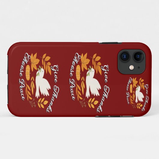 Coques Case-Mate iPhone 'Give Thanks, Choose Peace' iPhone / iPad case (Dos (Horizontal))