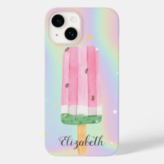 Coques Case-Mate iPhone Glace à l'aquarelle holographique Cool (Verso)