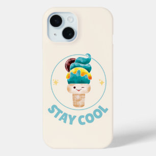 Coque Pour iPhone 15 Glace en forme de cône aquarelle pastel Restez au