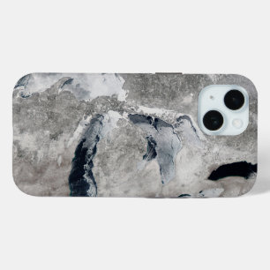 Coque Pour iPhone 15 Glace Sur Les Grands Lacs, États-Unis.