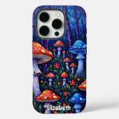 Coques Case-Mate iPhone Glade de champignons à carreaux rouges (Verso)