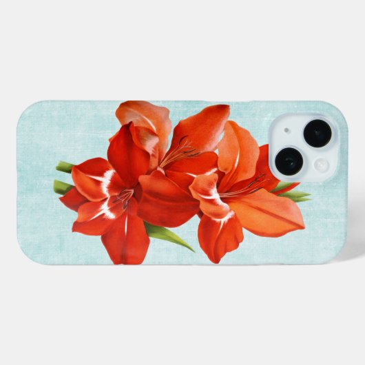 Coques Case-Mate iPhone Gladiolus on Aged Denim (Verso (horizontal))