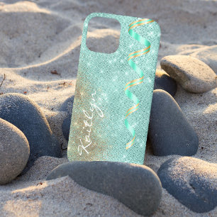Case-Mate iPhone Case Glam à ruban bleu étincelle Aqua