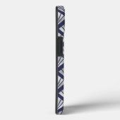 Coques Case-Mate iPhone Glam Art Déco Motif Silver Navy Nom bleu (Verso / Droite)
