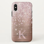 Case-Mate iPhone Case Glam Bling Rose Gold Diamond Confetti Monogramme<br><div class="desc">Elégant, Glam, Girly Shiny faux rose coque iphone de confettis en or . Doté d'un arrière - plan en métal brossé en or rose, parsemé d'or rose rose et de confettis de diamants blancs. Personnalisez avec votre nom et le monogramme initial. Remarque : ce design est un effet photo imprimé...</div>